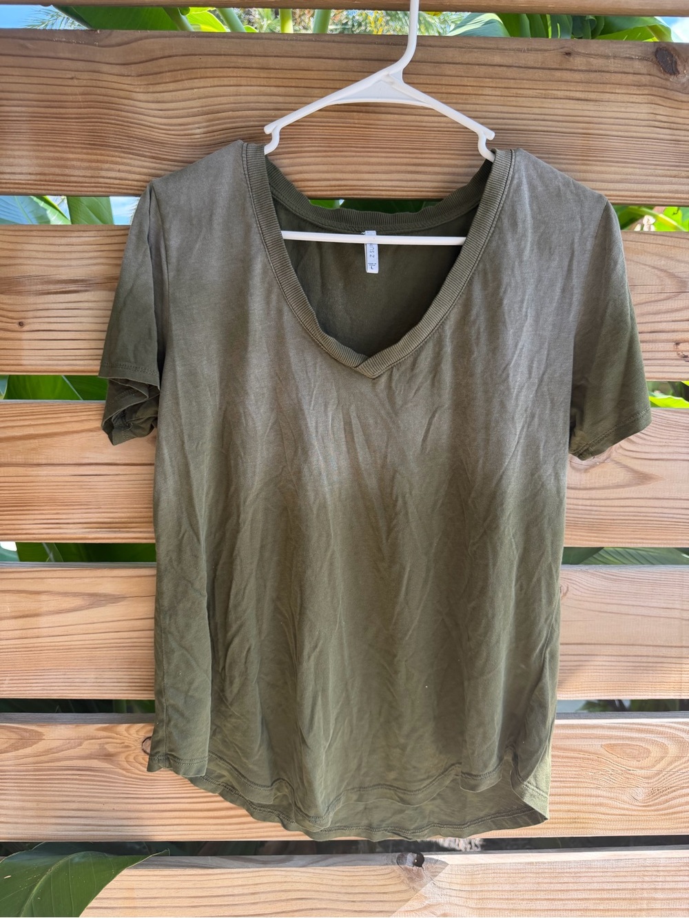 Z Supply Olive V-Neck Short Sleeve Tee
